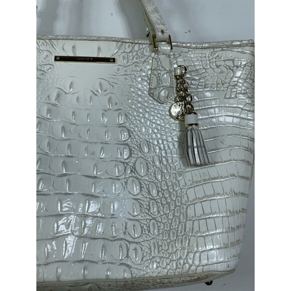 BRAHMIN Asher Tote Purse Vintage Bag White Medium - Picture 6 of 13